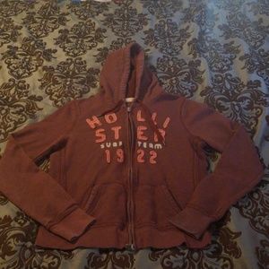 Burgundy zip up hoodie